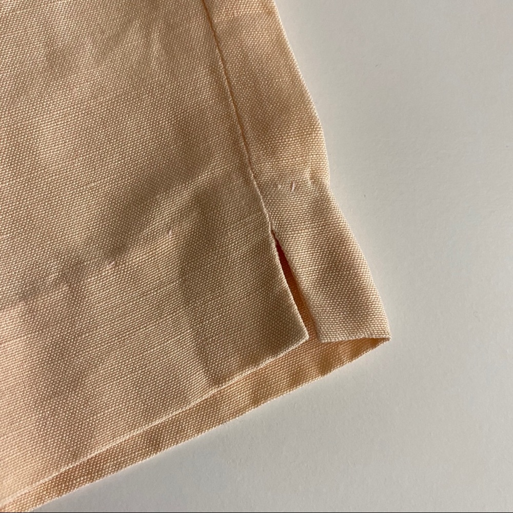 Eileen Fisher Silk Linen Pants Coral Peach, Size L - Picture 6 of 7